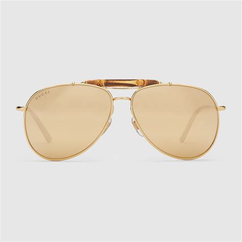 gold plated aviator sunglasses gucci|Gucci aviator prescription sunglasses.